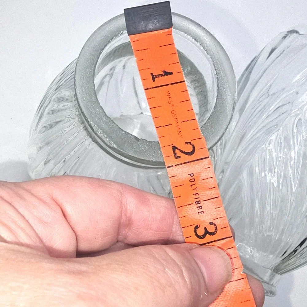 Clear Glass Tulip Lamp Shade Scalloped Petal Replacement 2.25 Fitter Set of 2